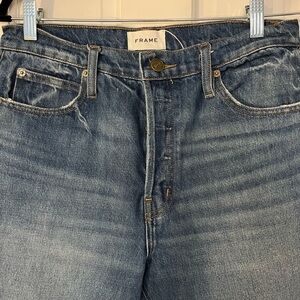 Frame Denim NWOT button fly cropped straight leg